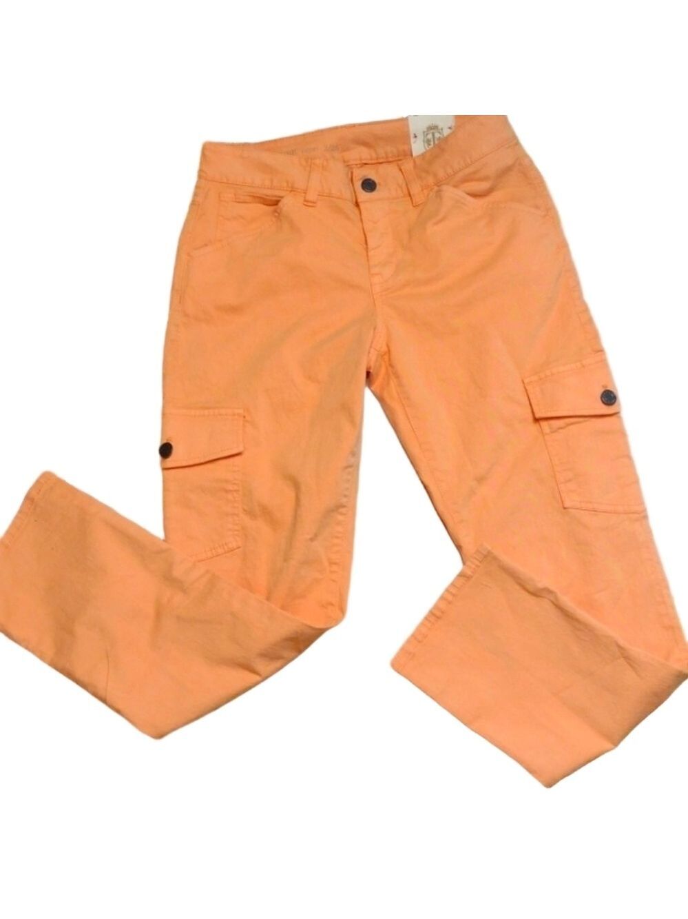 Talbots cargo signature Capri orange pants size 2/26